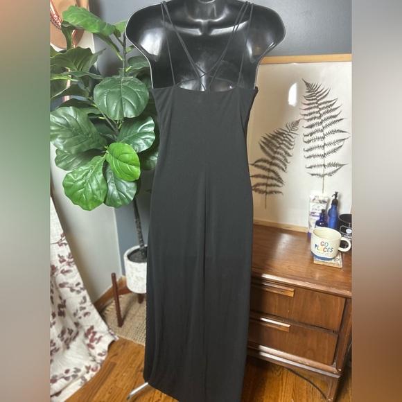 Vintage Laundry By Shelli Segal Black Strappy Maxi Dress - Picture 3 of 6